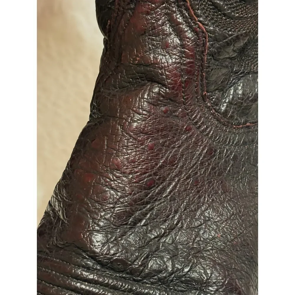 Luchesse 2000 VTG T3132RF Ostrich Black Cherry Western Cowboy Boots Men’s 8.5EE